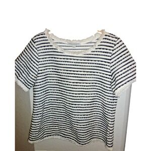 Green‎ Envelope Short Sleeve Textured Shirt Top Blouse S Small